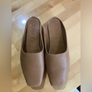 St Agni Lita Loafer Mule Leather Shoe, Havana, size 37